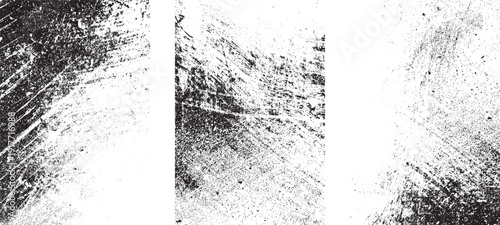 Grunge overlay vector grainy letterpress textures. Imprint texture grungy set. Rolled ink pressed texture. Screen print clean overlay pattern .Fine dust pattern texture. Distressed mask overlay.
