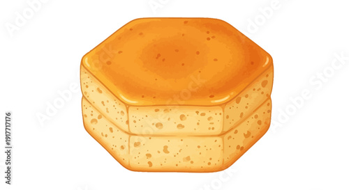 Delicious golden hexagonal cake with two layers, perfect for celebrations