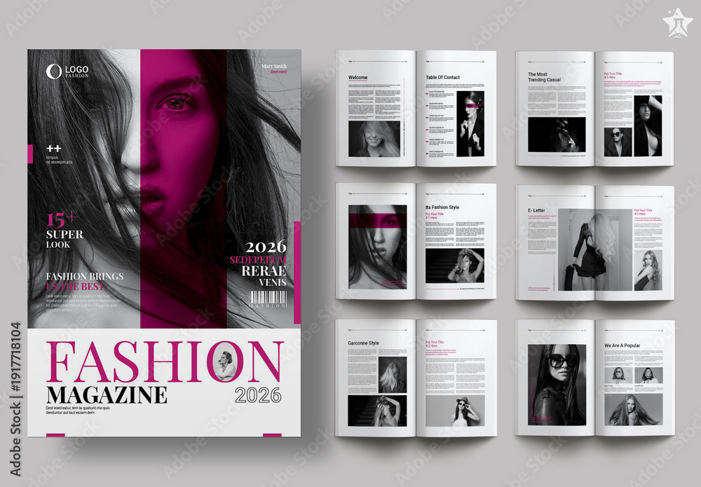 Fashion Magazine Layout Stock Template | Adobe Stock