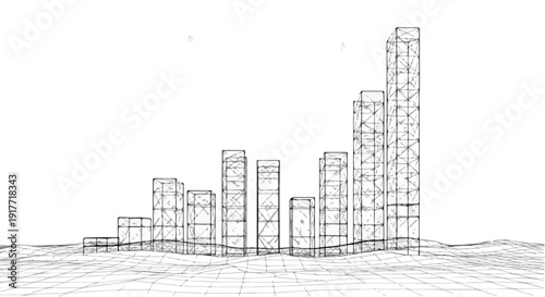 Isometric city planning urban architecture sketch