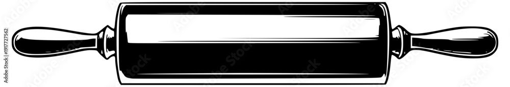 Fototapeta premium Rolling pin kitchen tool black silhouette