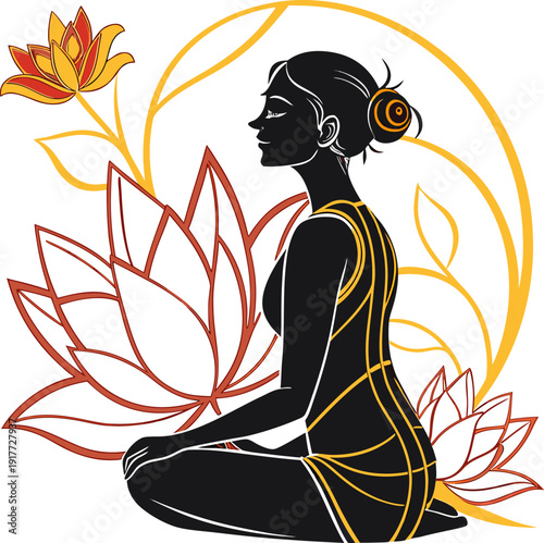Lotus Serenity Yoga Silhouette