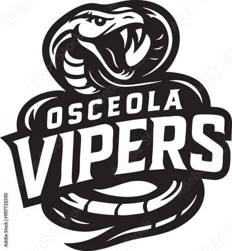 Osceola Vipers sports team logo with cobra snake and text