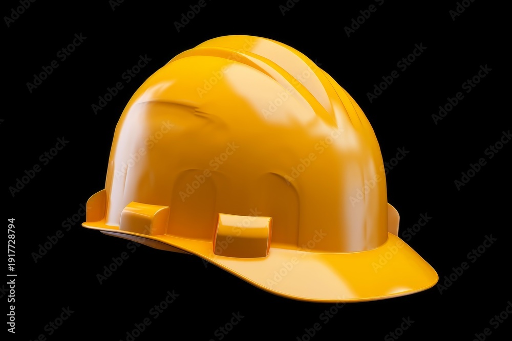 Fototapeta premium Yellow hard hat representing safety and protection for construction workers