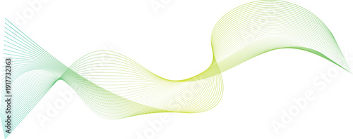 Abstract flowing wave pattern featuring a smooth green and blue gradient perfect for modern technology backgrounds vector illustration