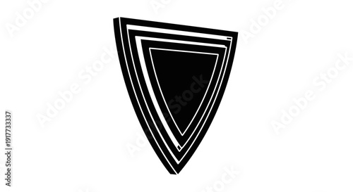 Minimal Black Shield Emblem Representing Corporate Security, Brand Protection, Digital Defense Strategy, Trust Authority Identity, and Modern Protective Logo Concept Vector Illustration
