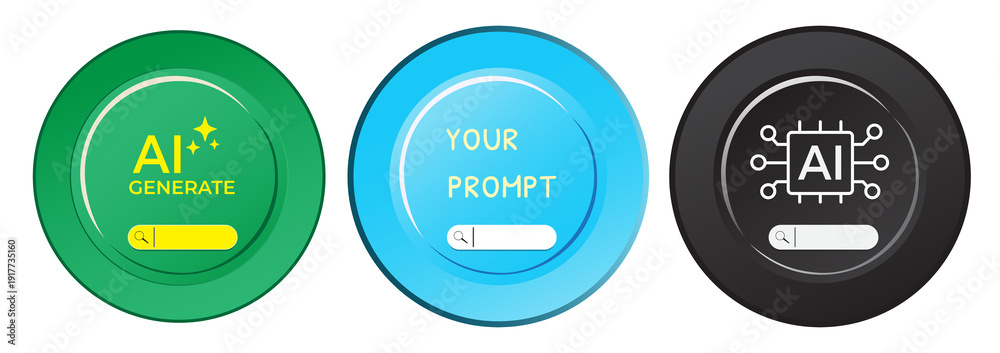 Fototapeta premium Ai icons button. Modern web user interface