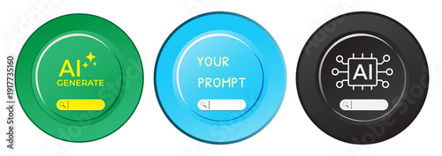  Ai icons button. Modern web user interface
