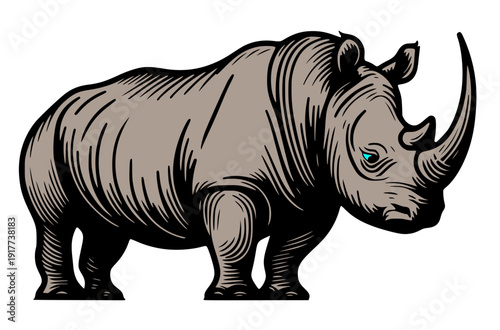 vector illustration of a rhinoceros