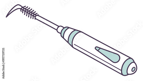 Dental scaler tool illustration on a clean white background from a top viewpoint