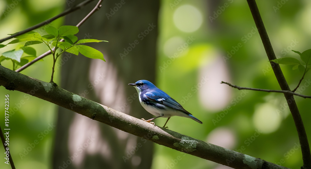 Fototapeta premium Cerulean warbler bird