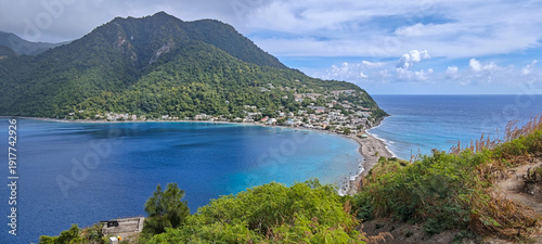 View at the fishervillage of Scotts Head in Dominica island