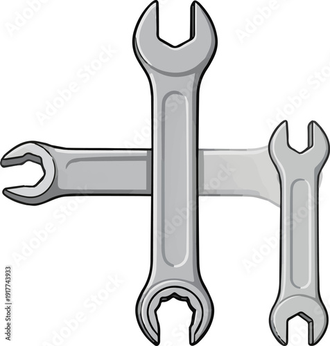 Create a realistic kinds of deferent Cross Wheel Wrench vector art with white background..