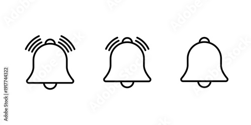 Alert notification bell outline icon. Reminder symbol