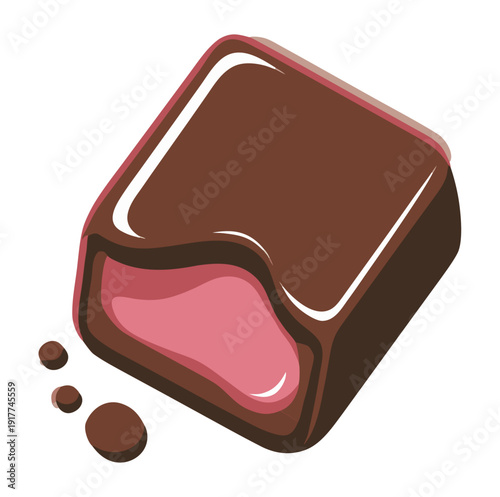 Chocolate candy pink filling cartoon dessert