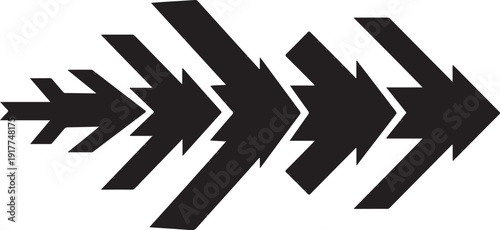 Black arrows pointing to the right in a sequence