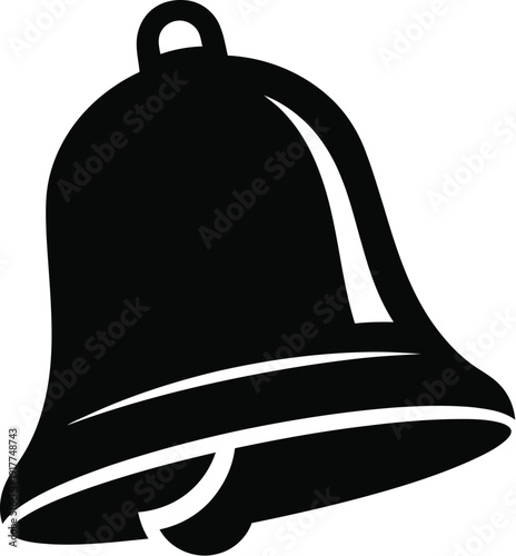 School bell icon - simple black silhouette of traditional bell for educational institutions