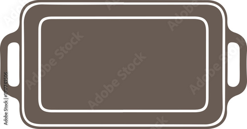 Brown baking dish with handles for cooking and serving