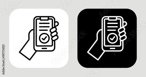 Digital Access Icon In Black and White Line Style