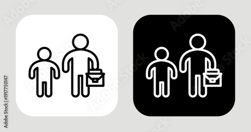 Life Stage Icon In Black and White Line Style