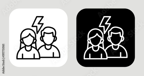 Youth Segment Icon In Black and White Line Style