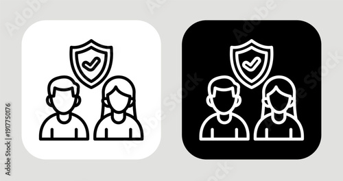 Adult Segment Icon In Black and White Line Style