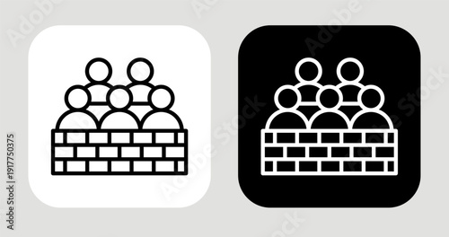 Audience Base Icon In Black and White Line Style