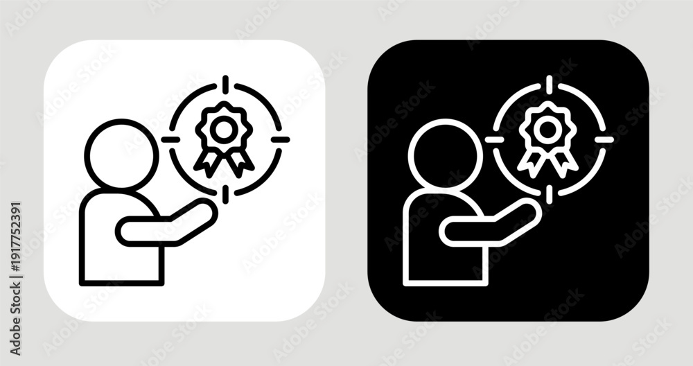 Fototapeta premium Quality Focus Icon In Black and White Line Style