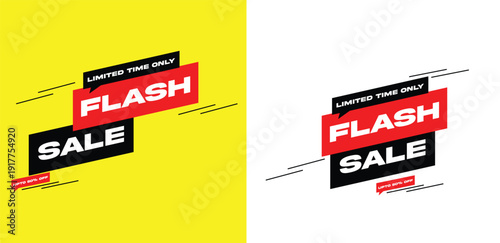 Flash Sale Limited Time Offer Banner – Red Black Modern Discount Promotion Badge