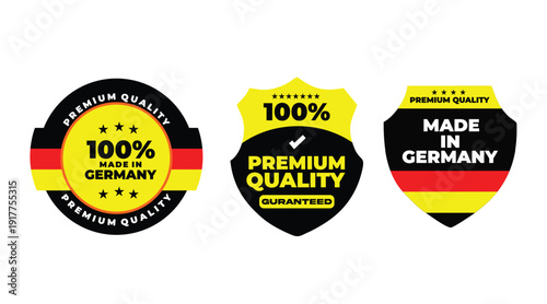 Made in Germany Premium Quality Badge Set – 100 Percent Guaranteed German Flag Labels Collection