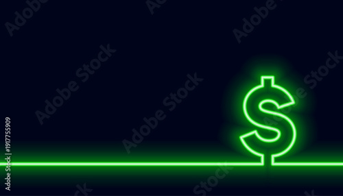 neon style glowing USD dollar sign wallpaper with text space