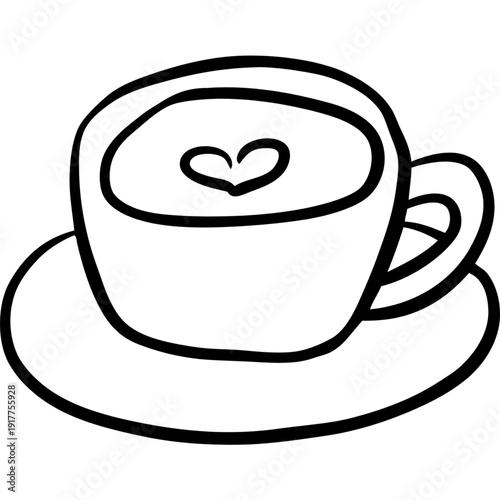 Cozy coffee cup with heart design on frothy surface