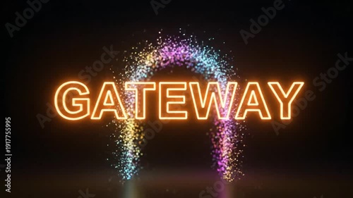 Glowing blue neon square in foggy dark atmosphere for creative projects
