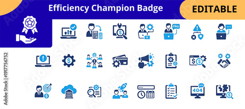 Business Productivity Efficiency Badge Editable Template Design