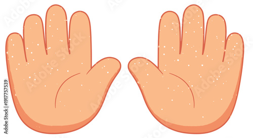 Cartoon hands with textured surface concept of touch texture and design