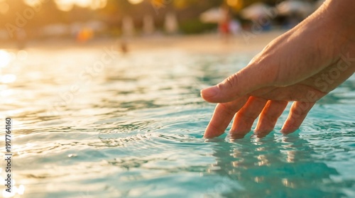 A person's hand gently touc...