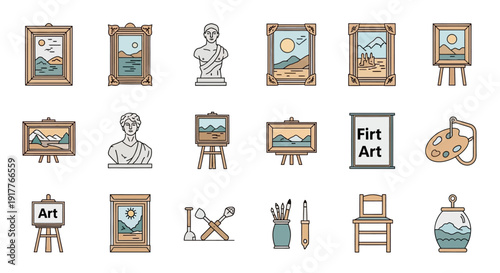 Artistic Tools and Paintings.