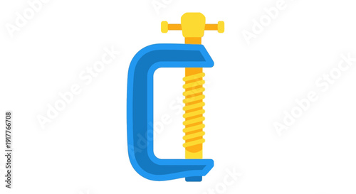 Blue Clamp Tool Isolated.