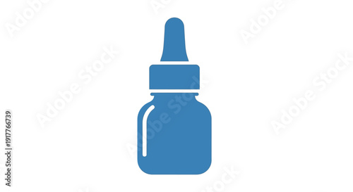 Blue Dropper Bottle Icon.