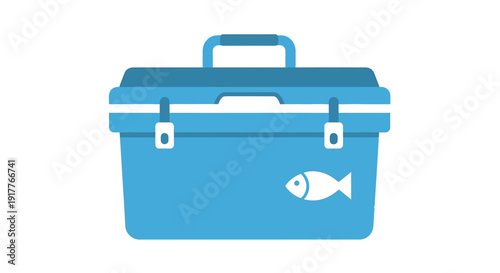 Blue Cooler Box Icon.