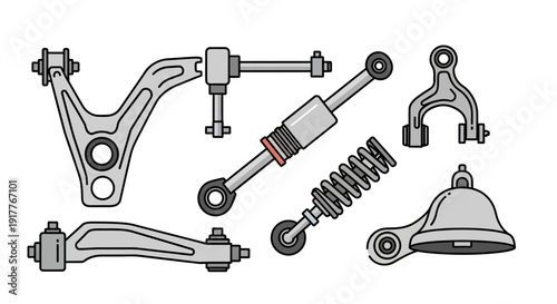 Car Suspension Parts Illustration.