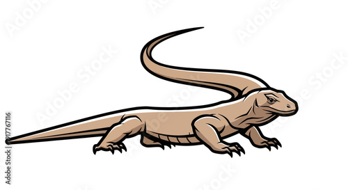 Cartoon Lizard Side View.