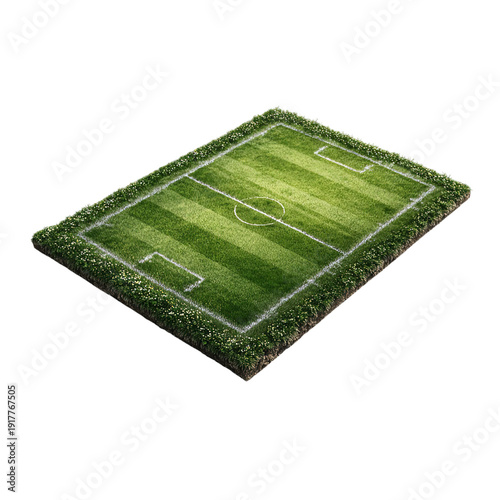 Miniature Soccer Field Rug with Green Grass Texture in Soft Natural Lighting for Home Decor and Kids Play Area