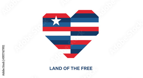 Liberia patriotic heart icon, Land of the Free symbol, vector illustration
