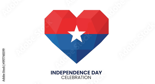 Puerto Rico Independence Day celebration icon, heart shaped flag. Vector graphic for holiday and patriotic themes.