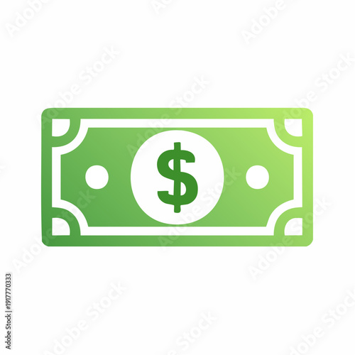 Illustration of a stylized American dollar bill with a gradient effect, money concept