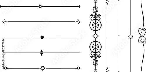 A collection of various line styles and design elements for graphic design