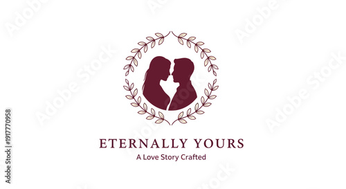 Eternally Yours Love Story Crafted Silhouette Logo.