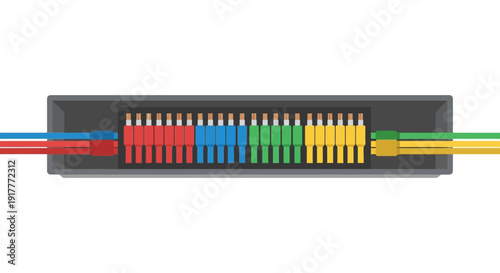 Colorful Ethernet Cable Connector.