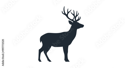 Deer Silhouette Illustration.